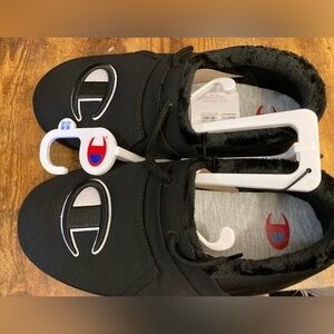 Champion Adult University Slippers - Black Size Mens 10 Womens 12 new